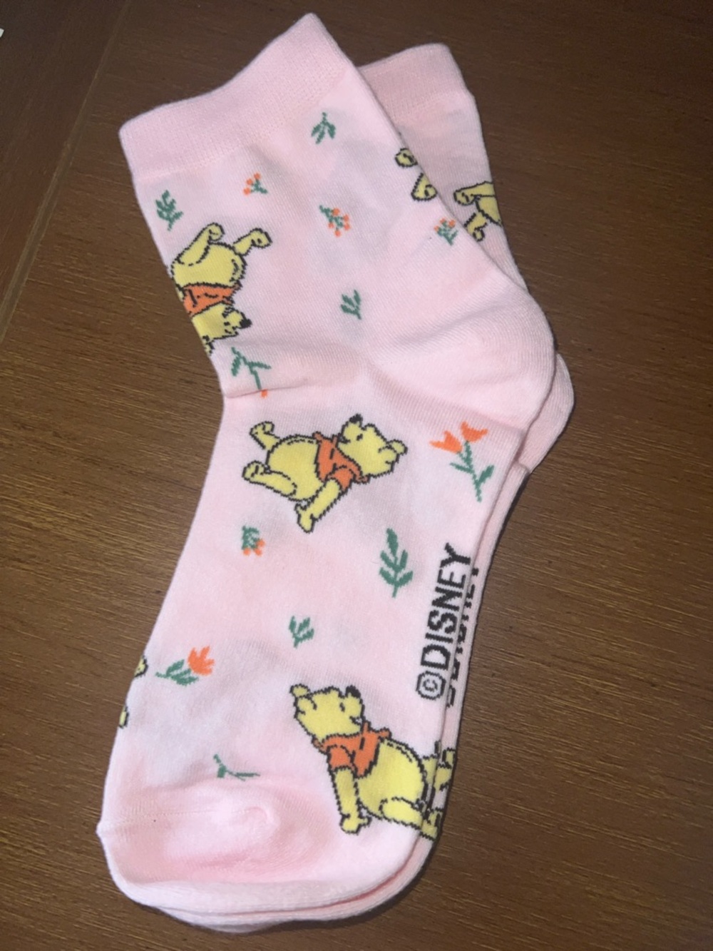 Disney Winnie the Pooh Pink Crew Socks